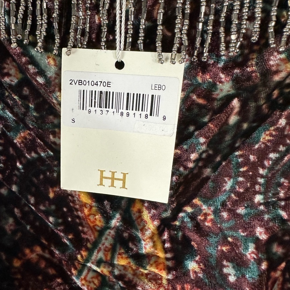Haute Hippie Velvet Sahara Off-the-Shoulder Beaded Top Size Small NEW NWT - Picture 2 of 9